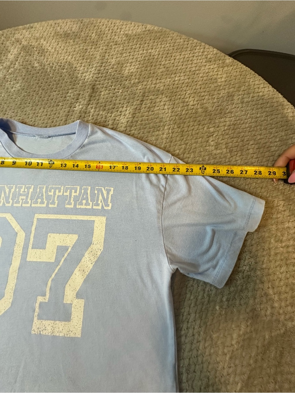 Goodfellow & Co Light Blue Manhattan 97 Crop Tee - Picture 6 of 7
